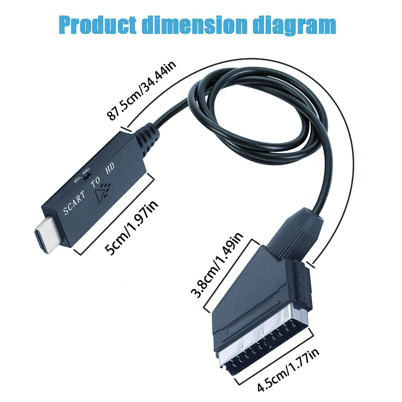 SCART to HDMI‑Compatible Conve - Scart To Hdmi ulasan dan harga