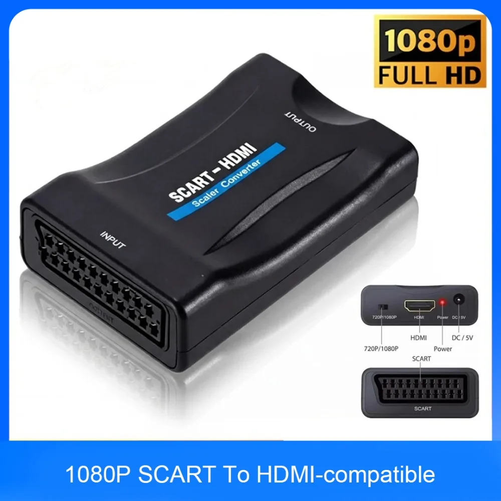 SCART to HDMI-compatible Conve - Scart To Hdmi ulasan dan harga