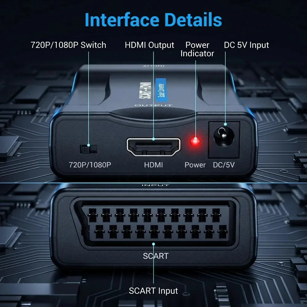 SCART to HDMI-compatible Conve - Scart To Hdmi ulasan dan harga
